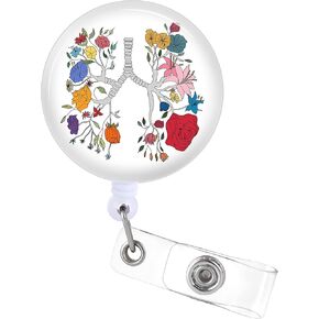 Plifal Badge Reels Holder Retractable with ID Clip for Nurse Name Tag Card Heart Cardiac Anatomy Cardiology Nursing Doctor Medical Work Office Alligator Clip ZJK-092320
