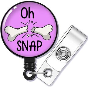 It's Going Tibia Okay Badge Reel Retractable with Alligator Clip, Funny Broken Leg Dog ID Badge Holder Gift for Radiology X-Ray Orthopedics Nursing Doctor Teacher Medical Dog Lovers