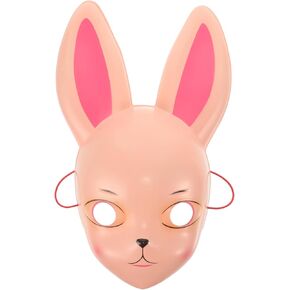 قناع Kitsune Bunny Mask لعيد الفصح، قناع تنكر على شكل أرنب لحفلات تنكرية وحفلات عيد الفصح والهالوين باللون الأبيض in Kuwait