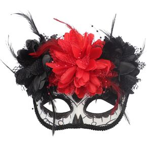 GREUS Sugar Skull Mask Women Mexican Day of the Dead Mask Flower Masquerade Mask Costume Half Face Mask for Halloween