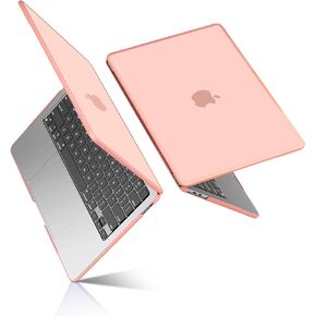 BlueSwan Case Compatible with MacBook Air 13 inch Case 2018-2021 M1 Chip Model A2337 A2179 A1932, Anti-Cracking and Anti-Fingerprint Hard Shell Case, TPU+PC, Peach Pink
