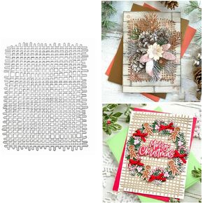 Fish Net Background Metal Die Cuts,Burlap Texture Frame Stencils DIY Crafts Cards Cutting Dies Cuts for DIY Embossing Card Making Photo Decorative Paper Dies Scrapbooking