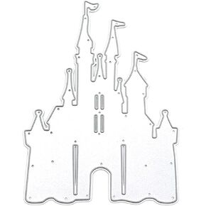 1Pc Silver Metal Die Cuts Castle Cutting Dies Stencils DIY Cutting Template for Scrapbook Album Paper Card Embossing Crafts Metal Cutting Dies,Small in Size and Light in Weight Scrapbooking Die-Cuts