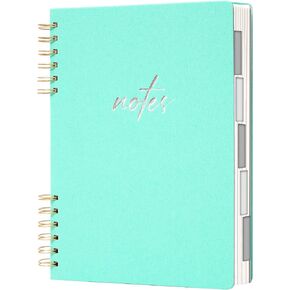 Yoment Spiral Notebook with Tabs 8"x10" Hardcover Spiral Notebook with Divider 5 Subject Notebook College Ruled Large Spiral Notebooks for Work Professional Organizer Notebooks for Note Taking