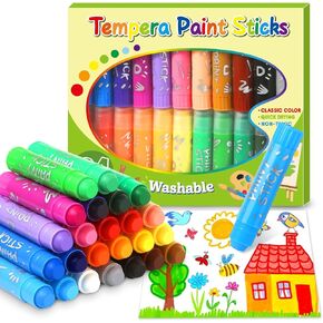 Duchong Tempera Paint Sticks with 24 Assorted Colors, Washable Paint Set for Kids, Quick Drying and No Mess Paint Sticks for Arts and Crafts Supplies, Ideal Stocking Stuffers for Kids Toddler 1-3 2-4