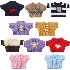 Bencailor 10 Pieces Christmas Elf Doll Clothes Set Elf Clothes Christmas Elf Accessories Winter Christmas Elf Outfits Elf Knitted Clothing Santa Clothing Sweater for Doll Accessories(Adorable Style)