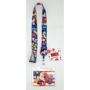 Disney 85791 Mickey Mouse Lanyard with Zip Lock Card Holder, Multicolor