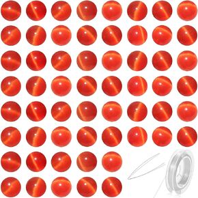 8mm Black Cat Eye Beads 100pcs Round Polished Natural Crystal Energy Glass Beads Genuine Spacer Beading Stone Real Loose Gemstone Beads for Jewelry Making DIY Crafts Handmade