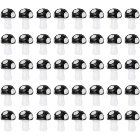 PATIKIL 0.6" x 0.5" Cute Mushroom Beads, 40 Pcs Small Glass Beads Bulk Glass Mushroom for DIY Craft Bracelet Necklace Earring Jewelry Making, Brown