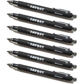 FastCap Fatboy Mechanical Carpenter Pencil with Eraser & Clip - Perfect for Architecture Supplies and Construction Tools for Home Improvement - 5.5 mm Lead, 6-Pack - FASTC-6B