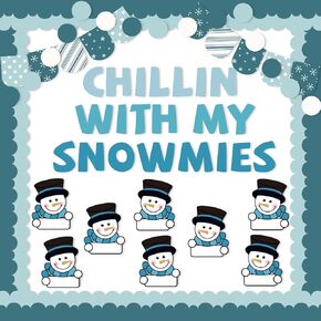 91 Pieces Winter Bulletin Board Decorations with 100 Glue Point Dots Assorted Snowman Snowflakes Cartoon Accents Cutouts for Bulletin Board Classroom Decoration School Home Holiday Party