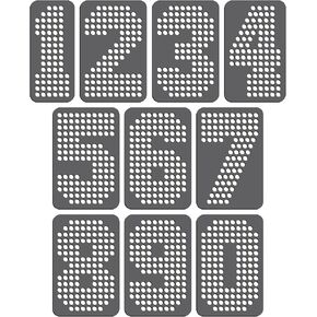Rhinestone Genie Font - Sports Block Numbers Filled 3" Magnetic Rhinestone Template