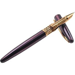 Luxury pen, iridium pen head, fine nib, wear-resistant, smooth writing, continuous ink, elegant pen gift set, with converter and 2 black ink bags, preferred gifts for men and women (Blue)