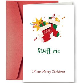 SuperShunhu Raunchy Christmas Card for Husband, Naughty Christmas Greeting Card for Boyfriend, Merry Xmas Card Gift for Him, Bend Me Over