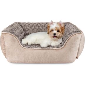 JOEJOY Rectangle Dog Bed for Large Medium Small Dogs Machine Washable Sleeping Dog Sofa Bed Non-Slip Bottom Breathable Soft Puppy Bed Durable Orthopedic Calming Pet Cuddler, Multiple Size, Beige