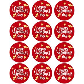 Happy Valentine's Day Stickers Labels Valentine's Day Gift Tags Stickers 1.5" Valentine Labels Stickers for Kids Envelopes Seal Boxes Cards Valentines Party Favor Decorations
