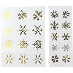132Pcs Gold Snowflake Stickers, Round Gift Label Stickers 2.8cm Winter Decor Stickers,Self-Adhesive Xmas Party Favor Sealing Labels, for Invitation Greeting Cards Gift Decor