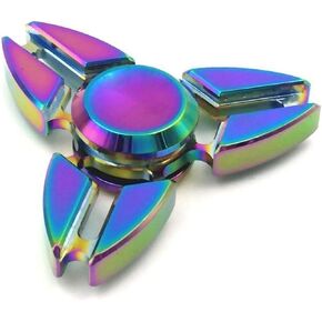 Metal Rainbow Fidget Spinner Toys,Hand Spinners Toy Can Spin 1-3 Min Stress Reducer High Speed Bearing for Adult Children,Office Desk Gadget,Outdoor