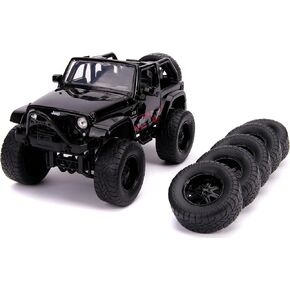 Jada Toys Just Trucks 2007 Jeep Wrangler Black/Pink Camo with Rack 1:24 Die-cast Vehicle