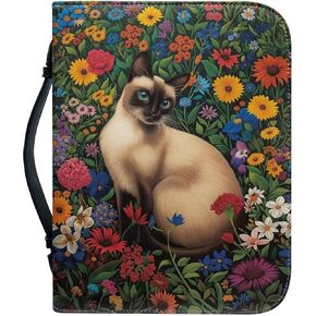 Horse Flowers Print Bible Covers for Women Men PU Leather Bible Bag Bible Carrying Case Bible Protective Bible Hand Bag with Handle Bible Accessories, M in Kuwait