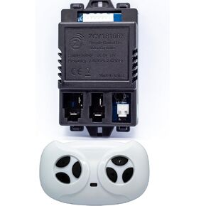 The White Socket is 7 pin ZCY1810RX Control Box and 2.4ghz Bluetooth Remote Control for 6V 12V Kids Ride On Toys Car Replacement Parts Receiver Remote Control Car Motor Controller