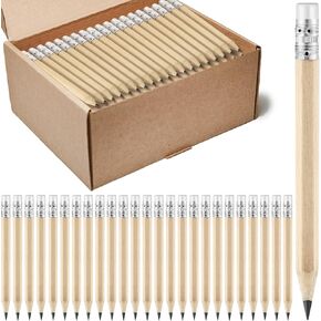 Tenceur 500 Pcs Golf Pencils with Erasers Wood Cased Pencils Bulk 2 HB Hexagonal Mini Pencils Yellow Pre Sharpened Half Pencils for School Classroom Teacher Elementary Kids Supplies, 3.5 Inch