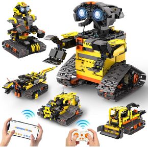 5 in1 Stem Robot Building Kit for Kids Ages 8-13, 688 PCS Remote & App Controlled Dinosaur Car Building Toy Science Kits for Kids, Birthday Gifts for 8 9 10 11 12+ Years Old Boys Girls