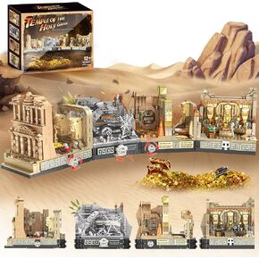 Temple Building Set Ideal for Adult, 5-in-1 Construction Toy Includes Gate, Three Levels and Holy Grail Scene Building Block, Birthday Gift for Kids 8-12 Years Old, 2388Pcs