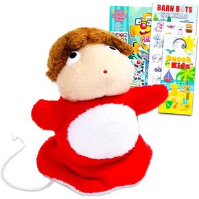 Screen Legends Studio Ghibli Ponyo Plush Toy for Kids - Bundle with 4" Pull Along Ponyo Stuffed Animal Plushie Plus Stickers, Door Hanger | Anime Studio Ghiblie Toy Set