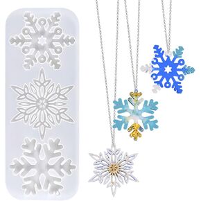 Christmas Resin Molds Silicone Snowflake Resin Mold Christmas Ornament Mold for Resin Casting,Christmas Resin Epoxy Mould for DIY Crafts Jewelry Pendant Making