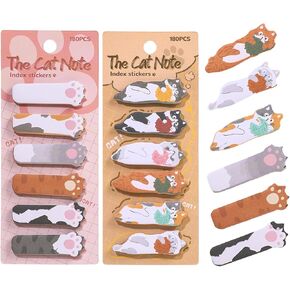NEWEST 362 Sheets Cat Sticky Notes, Cute Animals Sticker Bookmarks Page Flags Index Tabs for Office School, Style B