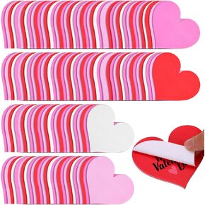 Geyee 36 Pack Valentine's Day Sticky Notes for Kids Bulk Heart Shaped Sticky Notes Red Pink White Sticky Notes Cute Sticky Notes Self Stick Notes Memo Pad Notes for School Office Valentine's Day