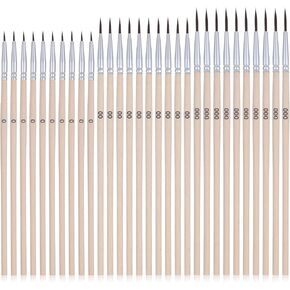 30 PCS Miniature Painting Brushes Micro Paint Brushes Fine Detail Paint Brush Set with 3 Size #0#00#000 Precision Miniature Detailing Paintbrushes for Miniature 40k Model Crafts Watercolor Oil(Black)