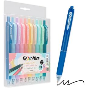 Retractable Ballpoint Pens Assorted Colors 0.7mm, Medium Point with Super Soft Grip, Christmas Multicolor Pens Gifts - 10 Pack