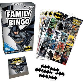 AQUARIUS DC Comics: لعبة Batman Family Bingo - لعبة ممتعة للحفلات العائلية للأطفال والمراهقين والكبار - هدية ليلية مسلية - بضائع مرخصة رسميًا