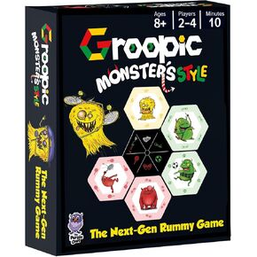 Groopic Monster's Style - A Rummy Strategy Card Game for Kids | Kids Card Games | Fun Family Game Night | Christmas Games for Kids 8-12 & Adults | Family Games 2-4 Players