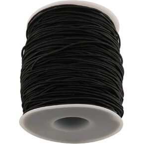 E-outstanding Elastic String 100m/Roll 1mm Round Elastic Cord Beading Wire Stretch Nylon Thread Rope for Jewelry Making DIY Craft Black