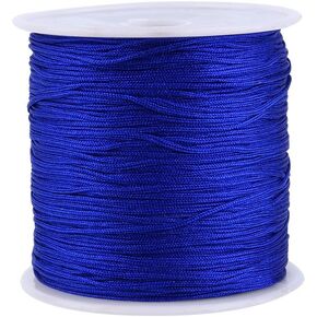 100M x 0.8mm Nylon Chinese Knot Cord Rattail Macrame Shamballa Thread String (Sapphire Blue)