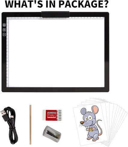 Rechargeable A4 Light Pad with Innovative Stand and Top Clip, Elice Wireless Bright Light Tracing Board Portable LED Artcraft Tracer Box for Artists, Drawing, Cricut Weeding Vinyl, Diamond Painting in Kuwait