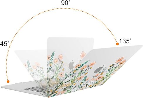 MOSISO Compatible with MacBook Air 13 inch Case 2022 2021 2020 2019 2018 A2337 M1 A2179 A1932, Plastic Wild Flowers Hard Case&Keyboard Cover&Screen Protector for MacBook Air 13.3 inch Case,Transparent in Saudi Arabia