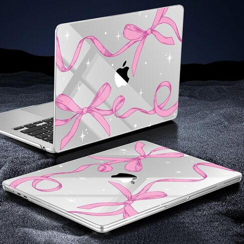 Tuiklol for MacBook Air 13.6 inch Case 2024 2023 2022 Release M3 A3113 M2 A2681,Ultra-Thin Crashproof Hard Shell Cases with Keyboard Cover & Dust Plug & Screen Protector, Bowknot in Kuwait