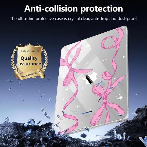 Tuiklol for MacBook Air 13.6 inch Case 2024 2023 2022 Release M3 A3113 M2 A2681,Ultra-Thin Crashproof Hard Shell Cases with Keyboard Cover & Dust Plug & Screen Protector, Bowknot in Kuwait