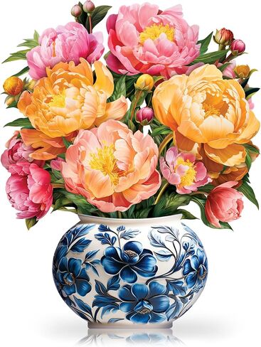 Paper Pop-Up Flower Card, Peony, Forever Flowers Bouquet 3D Popup Greeting Cards, Blank Note Envelope, Birthday Gift Cards, Mother's Day, Holiday Decorations in Saudi Arabia