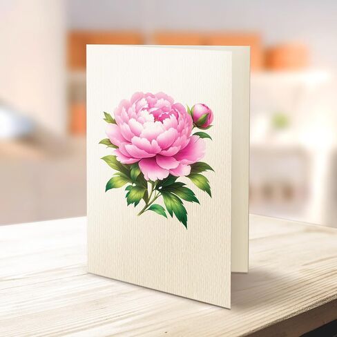 Paper Pop-Up Flower Card, Peony, Forever Flowers Bouquet 3D Popup Greeting Cards, Blank Note Envelope, Birthday Gift Cards, Mother's Day, Holiday Decorations in Saudi Arabia