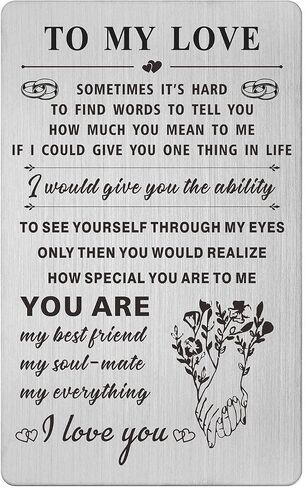 Resdink I Love You Gifts for Her Women, Romantic Valentine's Day Christmas Card for Girlfriend Wife, Female Anniversary Love Gifts Card Woman Mini Love Note in Kuwait