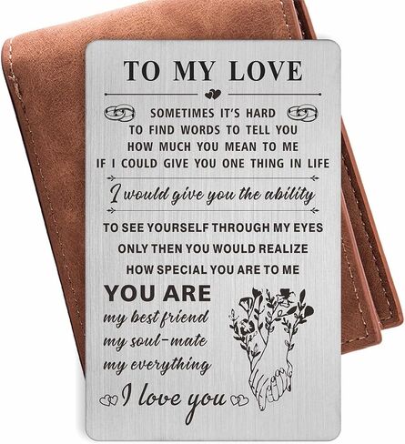 Resdink I Love You Gifts for Her Women, Romantic Valentine's Day Christmas Card for Girlfriend Wife, Female Anniversary Love Gifts Card Woman Mini Love Note in Kuwait