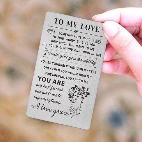 Resdink I Love You Gifts for Her Women, Romantic Valentine's Day Christmas Card for Girlfriend Wife, Female Anniversary Love Gifts Card Woman Mini Love Note in Kuwait