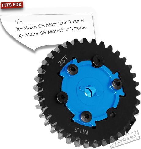 35T Spur Gear Cush Drive ترقيات جزء لـ 1/5 X-Maxx 6S، X-Maxx 8S Monster Truck، غطاء محرك كوش من الألومنيوم، فولاذ كربوني متوسط ​​35T 1.5 Spur Gear مع ترس ترس (15T/16T/17T/18T)، أخضر in Kuwait