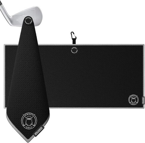 Ghost Golf Magnetic Towel (Caddie) - Premium Ultra-Absorbent Microfiber Golf Towel with Magnet for Golf Carts or Clubs - 18" x 40" Golfing Gear - Waffle Weave Pattern (Grey) in Saudi Arabia