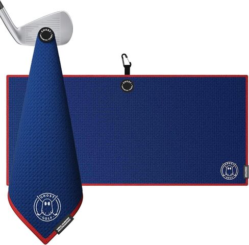 Ghost Golf Magnetic Towel (Caddie) - Premium Ultra-Absorbent Microfiber Golf Towel with Magnet for Golf Carts or Clubs - 18" x 40" Golfing Gear - Waffle Weave Pattern (Grey) in Saudi Arabia